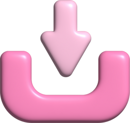 Download icon pink. 3d render
