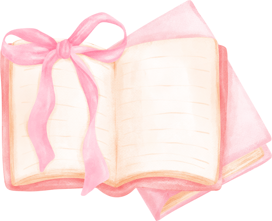 Coquette book, vintage opened book with pink bow